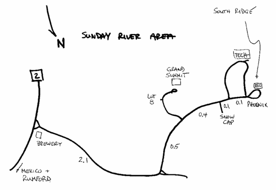 Maine Forest Rally 2006 - Sunday River Area Map