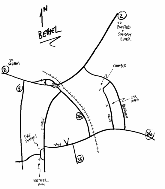 Maine Forest Rally 2005 - Bethel Area Map