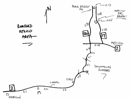 Maine Forest Rally 2006 - Rumford-Mexico Area Map